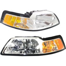 For 1999 2000 Ford Mustang Headlight Pair Driver And Passenger Side Fo2502160