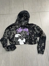 VTG Stucci Sweatshirt Cropped Custom Bleached In medium