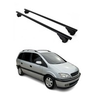 DachträGer GrundtäGer FüR Opel Zafira A 1999-2005 75Kg Metall Schwarz 2 Tlg