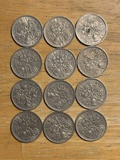 1962 Sixpence - Queen Elizabeth II - British Coin x 12