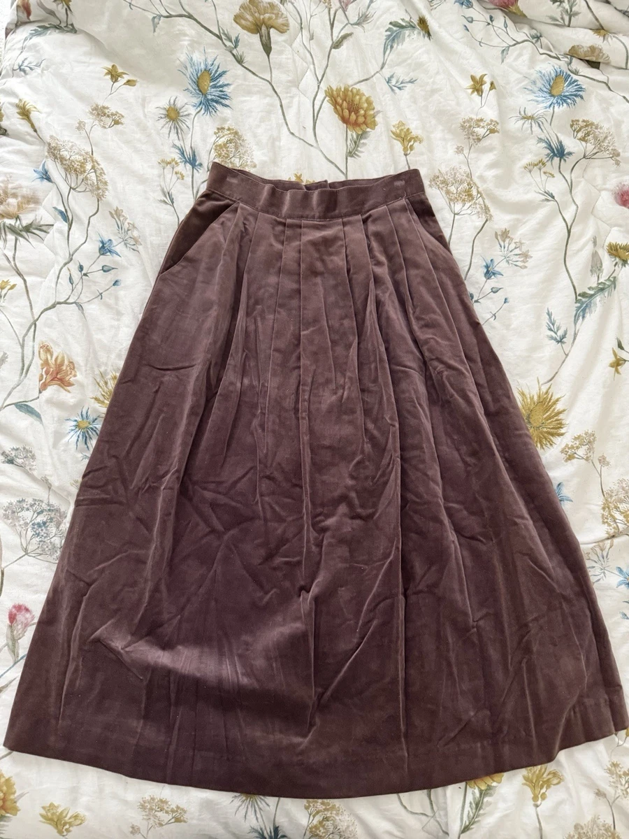Jupe Crayon Violette Nightingales Taille 14 - Plissée, Fermeture Zip, Longueur Genou