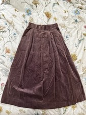 Vintage Glenora Pleated Skirt A Line Plum Cotton Cottagecore 24 Inch Waist XS 0