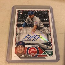2023 Topps Holiday Baseball Matt Mervis Mega Exclusive RC Parallel Auto #d /450