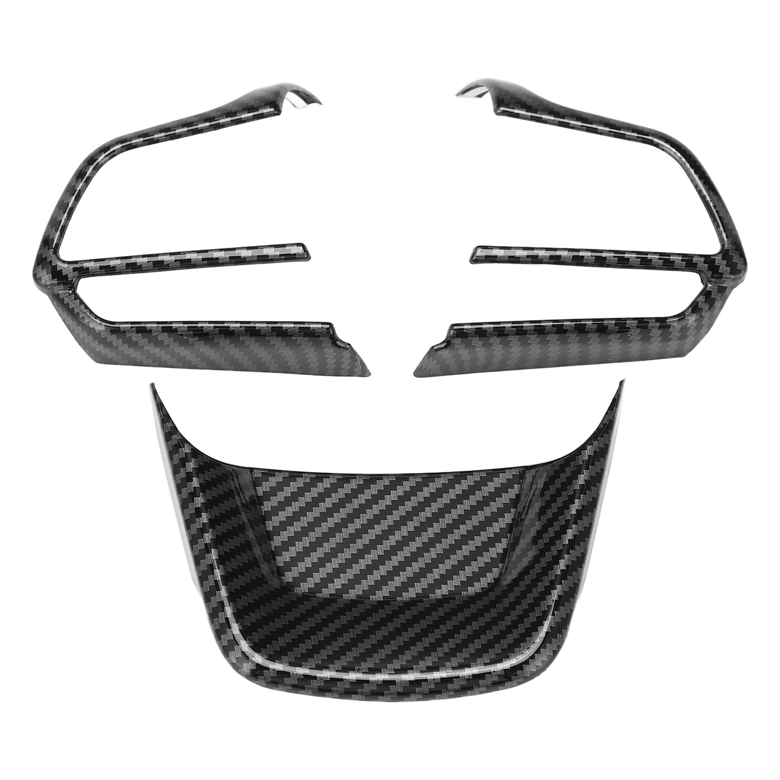 ⁺3pcs Steering Wheel Trim Kit Carbon Fiber Color ABS Frame For Highlander 2022+.