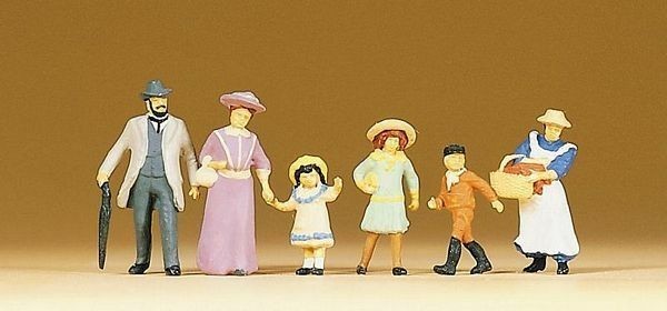 Preiser 12132 HO Scale 1900s Figures Family Walking