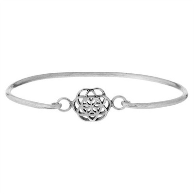 81stgeneration Gebürstetes .925 Sterling Silber Samen des Lebens Armband Armreif