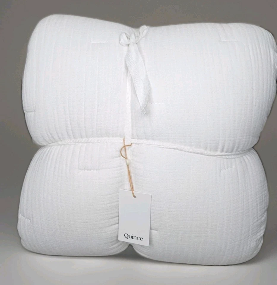 NWT Quince Organic Airy Gauze Quilt White Bedding Full/Queen(6045) - Image 4 of 4