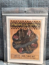 Primitive Gatherings Old St. Nick Table Mat 18" Wool Applique Pattern PRI-177