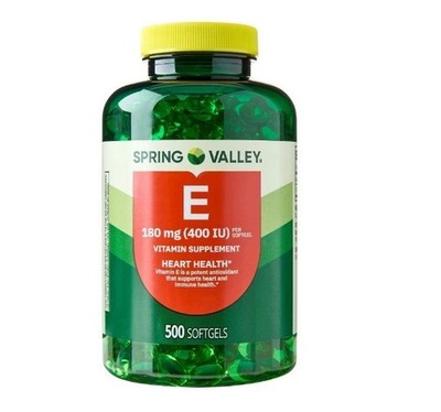 Spring Valley Vitamin E Heart Health Supplement Softgels 180 mg 400 IU 500 Count