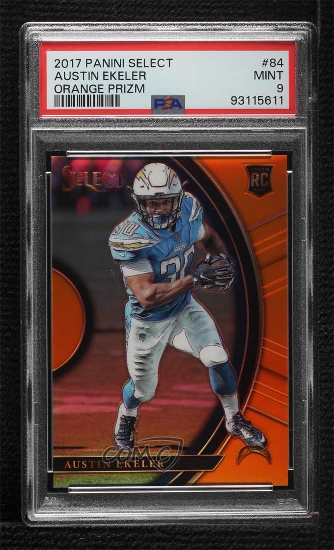 Austin Ekeler Panini Select #84 Orange Prizm