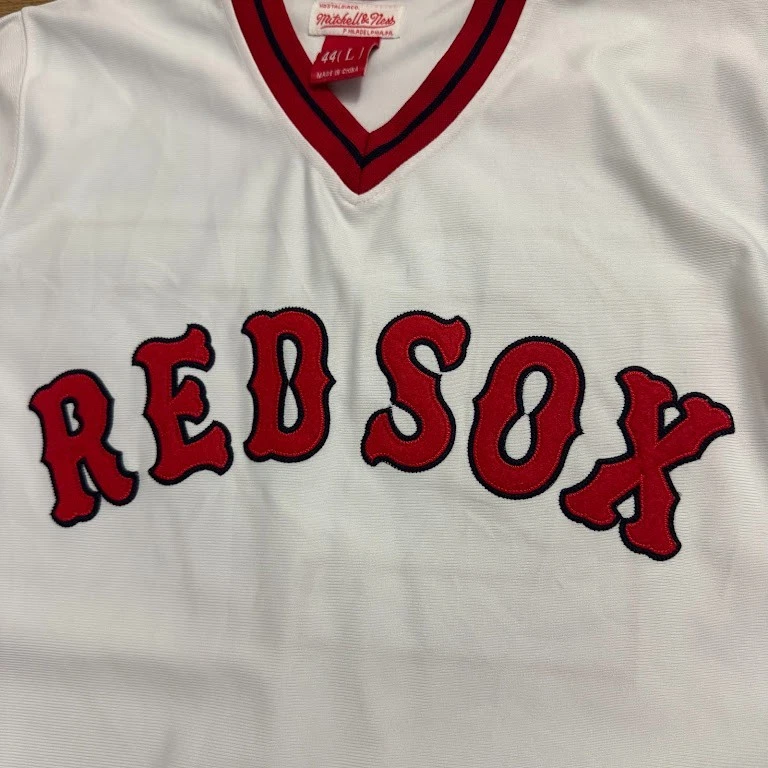 Boston Red Sox #27 Carlton Fisk 1975 Mitchell Ness Cooperstown Size 44 Large L - Image 4 of 4