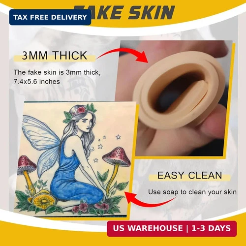 3Pcs 3mm Thick Tattoo Fake Skin, Blank Practice Skin image 4