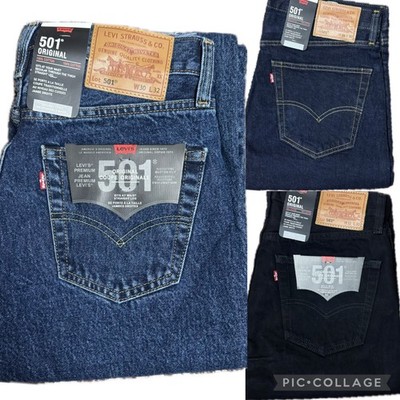 Neu Levis  501 Herren Denim Jeans Original Fit Unterteil Straight Leg Pants Jeans
