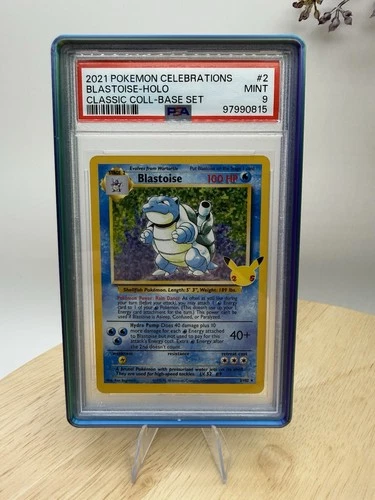 Pokémon TCG Blastoise Holo Card 25th Anniversary Celebration 2/102 PSA 9