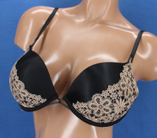 Victoria Secret Bombshell Underwire Padded Push Up Plunge Bra Size 34C #H8912