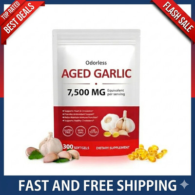 Odorless Aged Garlic Extract 7500mg 300 Softgels   Heart Immune Support