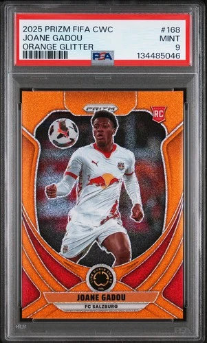 2025 PANINI PRIZM FIFA CLUB WORLD CUP ORANGE GLITTER JOANE GADOU RC /99 PSA 9