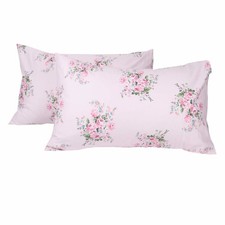 2 Pack Pink Floral Standard Pillowcases 20x30 100 Cotton 600 Thread Count