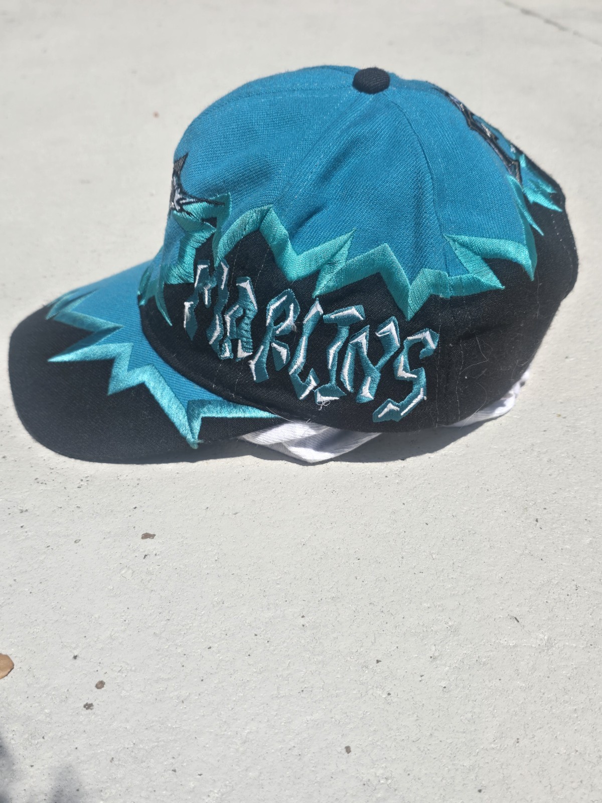 Miami Marlins Vintage Jagged Edge Drew Pearson Clutch Player Snapback Hat Rare image 3