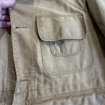 Mens Vintage 1930's USA Duck Hunting Brown Canvas Jacket XL