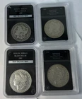 Lot of 4 1899-1902-O & P Morgan Silver Dollar - 90% Silver In the Holder