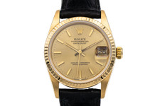 Rolex DateJust 31mm Black Leather 68278 1993