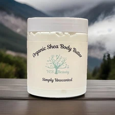 Handmade Body Butter w/Magnesium Oil, Organic Shea & Cocoa - Unscented - 10 oz