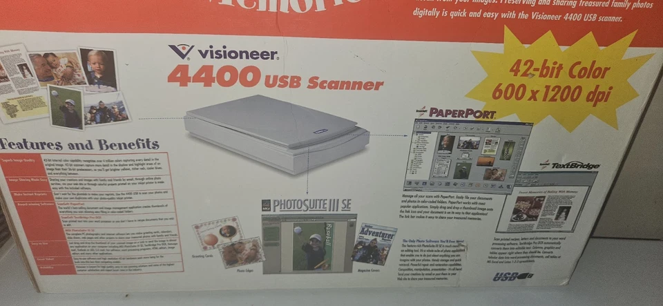 VISIONEER 4400 USB SCANNER 42-bit Color 600x1200 dpi - Image 3 of 3