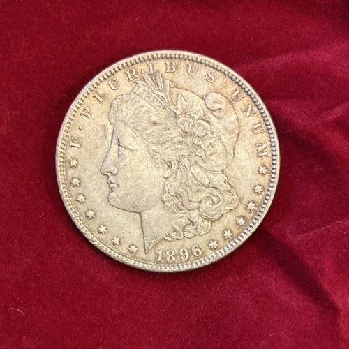 1896 Morgan Silver Dollar $1 Coin Circulated Silver 0.9 Fineness Uncertified