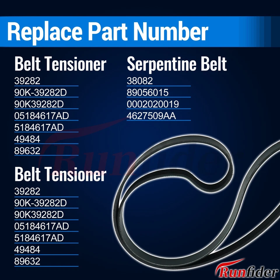 RF Serpentine Belt Tensioner Pulley Kit For 2011-19 Chrysler Dodge Journey Ram Foto 4 de 4