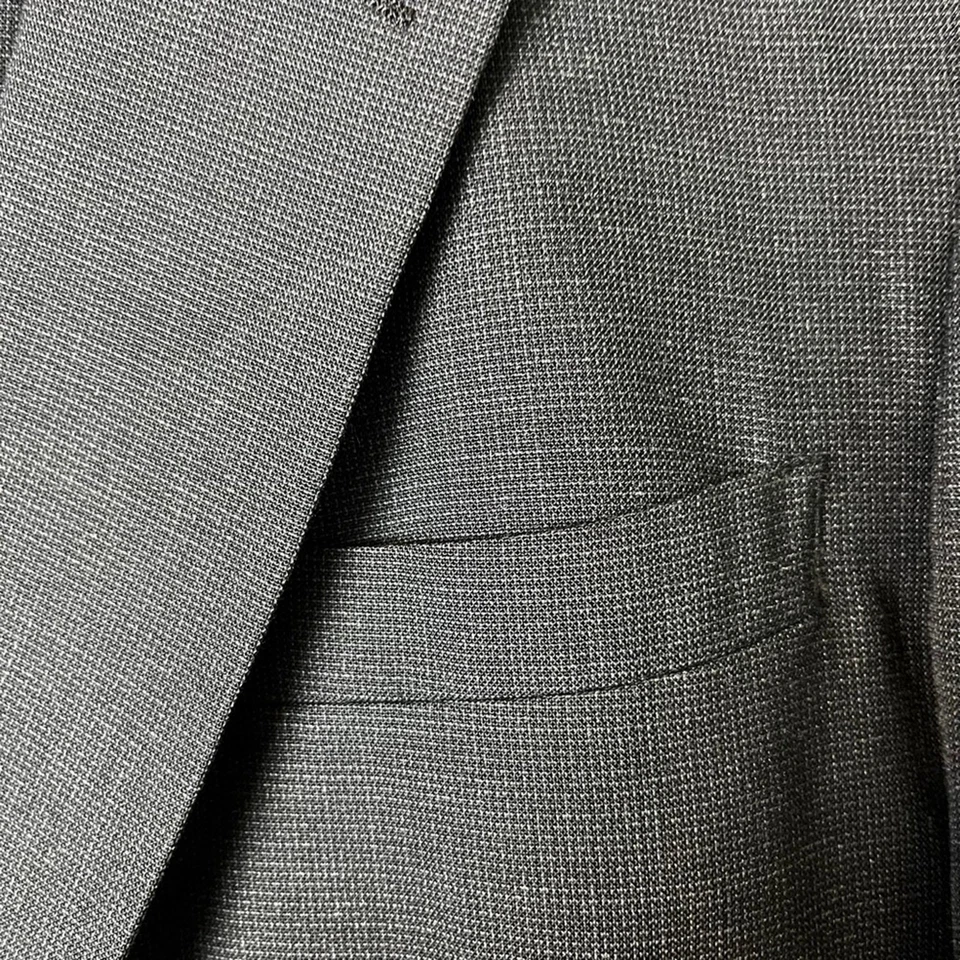 Traje de dos piezas vintage Botany 500 para hombre talla estimada 44L a cuadros carrera oficina Foto 3 de 4