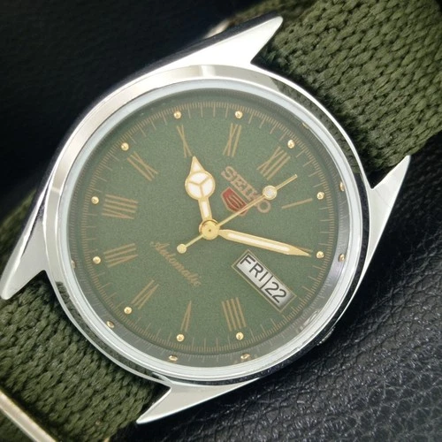 REFURBISHED SEIKO 5 AUTOMATIC 6309A VINTAGE JAPAN MENS GREEN WATCH a442135-4