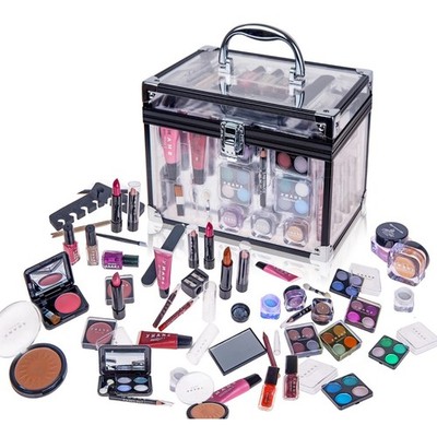 SHANY Carry All Trunk Makeup Train Case with Re-Usable Aluminum Makeup Storage C