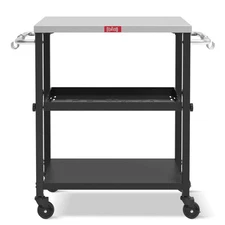 3-Shelf Grill Table,Pizza Oven Stand with Adjustable Shelf, Movable... Fast Ship