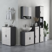 Kleankin Spiegelschrank, Badezimmerschrank Mit Verstellbar Ablage, Offenes Fach