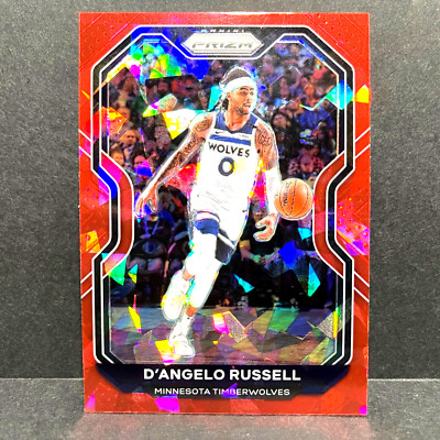 2021 PRIZM D'ANGELO RUSSELL #95 RED CRACKED ICE PRIZM (MINNESOTA TIMBERWOLVES)