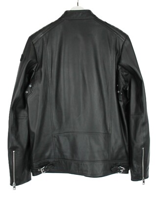 DIESEL L-SHIRO JACKET 羊革 ライダースジャケット DIESEL L-Shiro-Wh Jacket Men's SMALL Black Biker Leather Full Zip