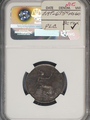 Great Britain 1867 1/2 Penny K-748.2 NGC AU58 BN | eBay