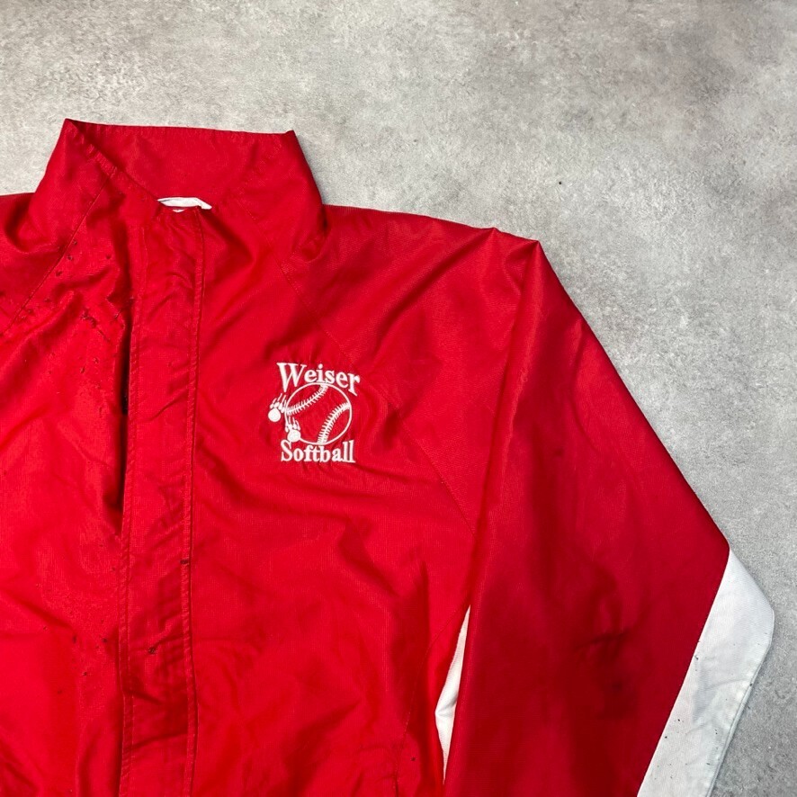Champion Track Jacket Mens Vintage Training Full-Zip Windbreaker Red, Large image 2