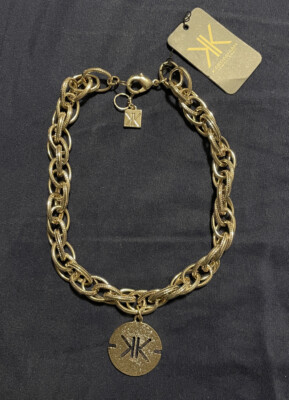 Kim Kardashian Damen Schmuck Kette m. Anhänger Collie Halskette Halsschmuck Gold