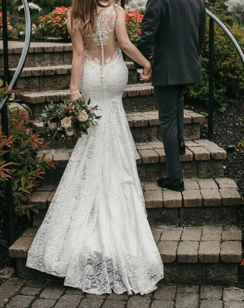 Allure Bridals 9460 Wedding Dress 12 Ivory Lace Mermaid Illusion Beaded Train | eBay Allure Bridals 9460 Wedding Dress 12 Ivory Lace Mermaid Illusion Beaded Train | eBay