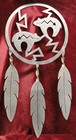Plasma Cut & Twisted Steel DREAMCATCHER with BEARS Sign Plaque Petroglyph Fetish — photo 2