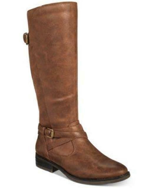 Bare Traps Baretraps Knee High Stacked Low Heel Brown Boot 5.5 M Wrapped Buckle