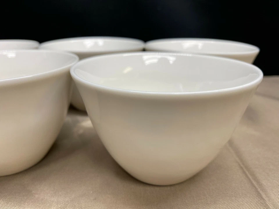Set of 5 ~ Crate & Barrel "WHITE PORCELAIN" Round Sauce Bowls ~ 3 3/4" x 2 1/2" - Image 3 of 4