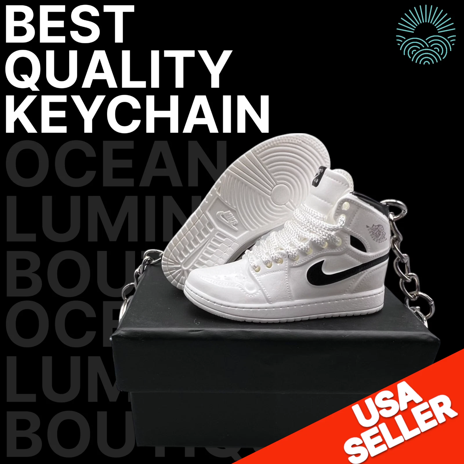 Porte clés Mini Baskets Air Jordan 3D, Baskets Basket de Collection, Options Boîte