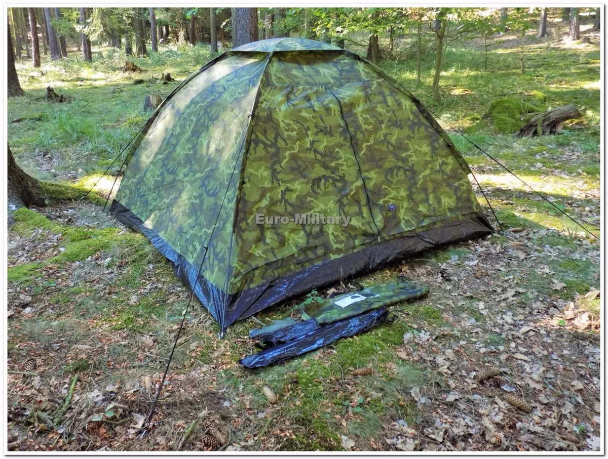 Military Tactical 3 Man Outdoor M95 Czech Army Camo Shelter Tent