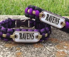 Baltimore Ravens Paracord Bracelet w/ NFL Dog Tag and Metal Buckle. AWESOME!