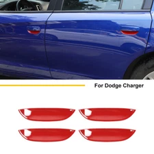 Exterior Door Handle Bowl Bezel Cover Trim Stickers For Dodge Charger 2011+ Red