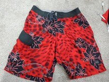 Vtg Billabong 73 Retro Hawaiian floral Board Shorts Swim Surf - Men's 33 A2 