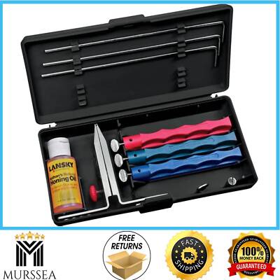 Knife Sharpening System: 3-Stone Ceramic Knife Sharpener Kit with Honing Oil
